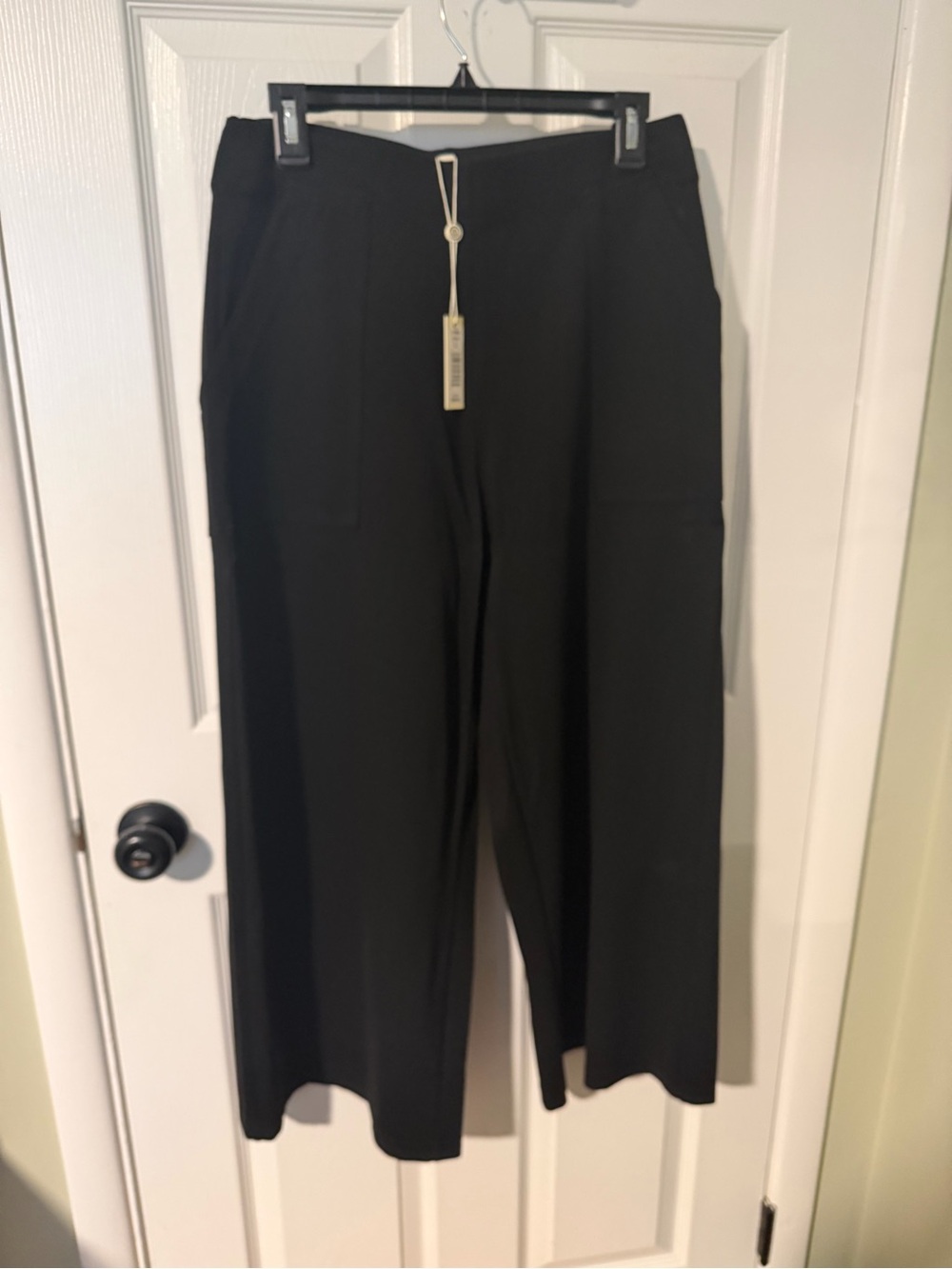 Max Studio Black Wide-Leg Pull-On Ankle Pants